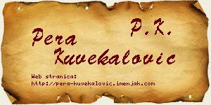 Pera Kuvekalović vizit kartica